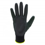 Work Gloves Factory - Good Quality 13 Gauge Black Polyester PU Palm