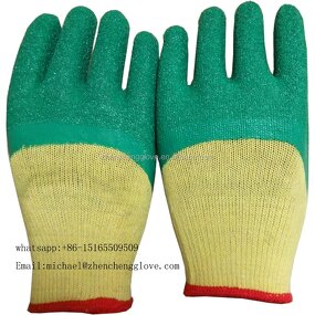 Construction Safety Gloves Manufacturer - High Quality Green Latex Coated