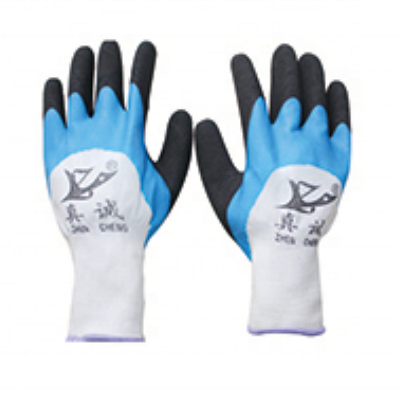Fluorescent Gloves Factory - Cheap Green Polyester Latex Foam Breathable