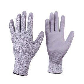 Cut Resistant Gloves Factory - HPPE Liner PU Coating Level 5 EN 388