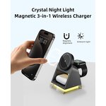 Wireless Charger Manufacturer - OEM 4-in-1 Magnetic 15W Fast with LED Light for iPhone Watch