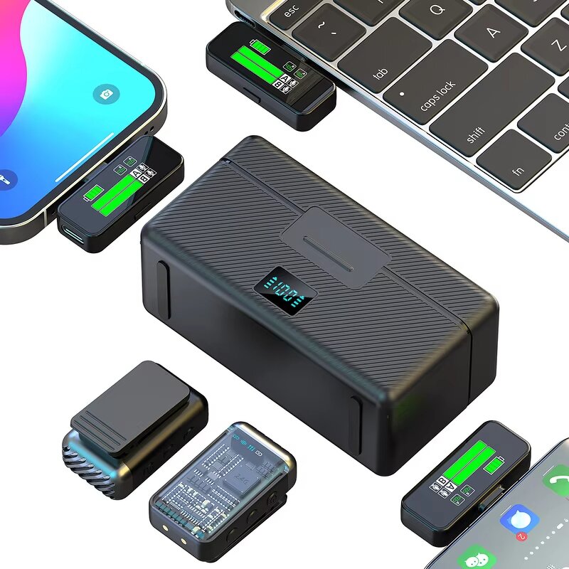 Wireless Lavalier Microphone Manufacturer - OEM with Noise Reduction Plug-and-Play for IOS