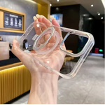 Clear Phone Case Manufacturer - OEM Anti-Yellowing Magnetic with Metal Stand Ring Scratch-Resistant