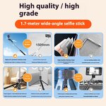 Selfie Stick Manufacturer - OEM 170cm Telescopic Stainless Steel with Light Bluetooth Foldable