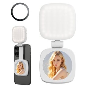LED Fill Light Mirror Manufacturer - OEM Adjustable 360 Degrees Magnetic Selfie Foldable Makeup