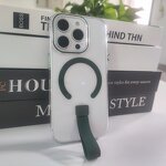 Magnetic Phone Case Manufacturer - OEM Transparent Hard Shell PC with Hanging Rope Finger Buckle