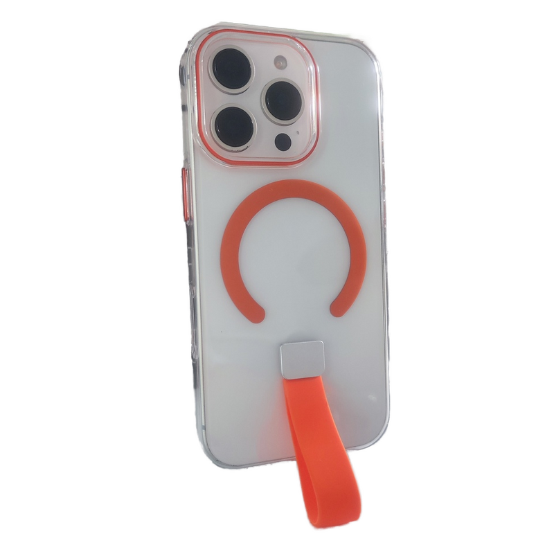 Magnetic Phone Case Manufacturer - OEM Transparent Hard Shell PC with Hanging Rope Finger Buckle