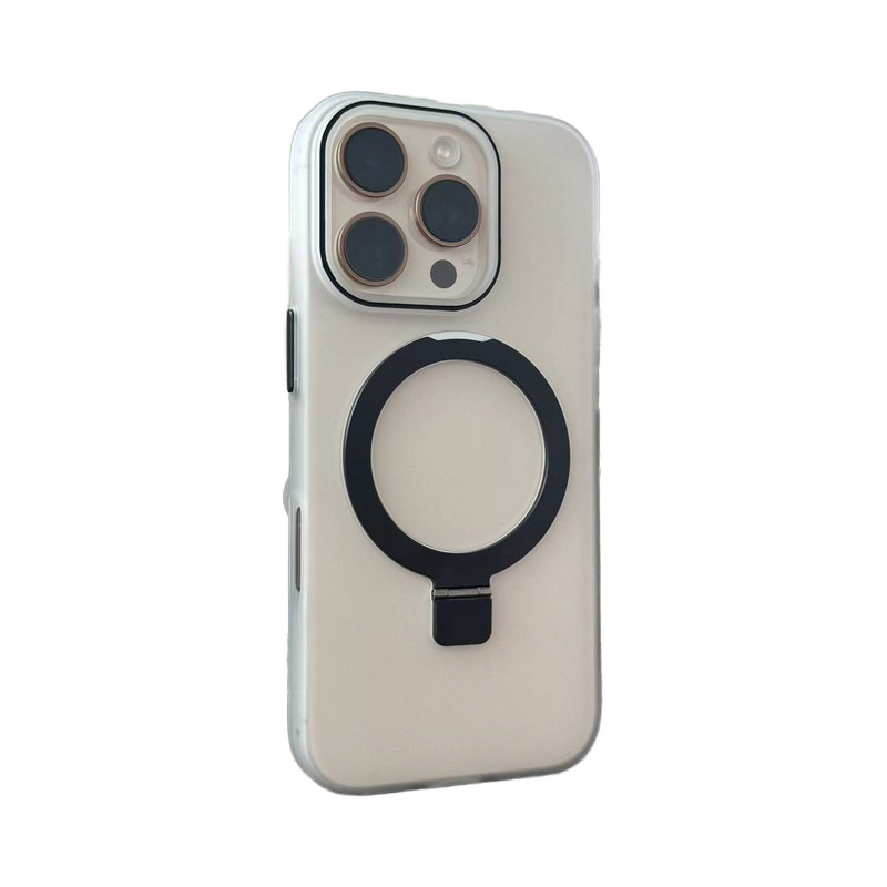 Magnetic Phone Case Manufacturer - Wholesale Luxury TPU+PC Shockproof Matte Metal Ring Kickstand