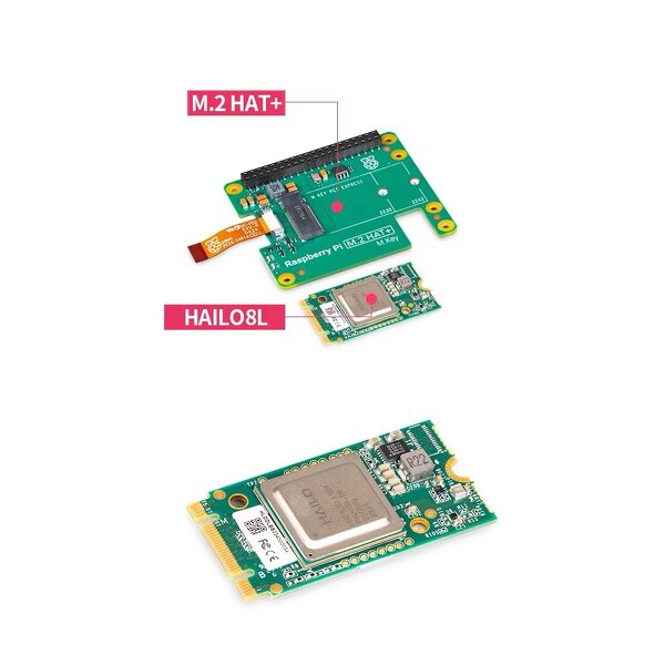 Raspberry Pi AI Kit Manufacturer - Stock Hailo8L Module M.2 HAT+ Board