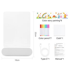 LED Drawing Pad Manufacturer - OEM Creative Colorful with Erasable Acrylic Pens Memo