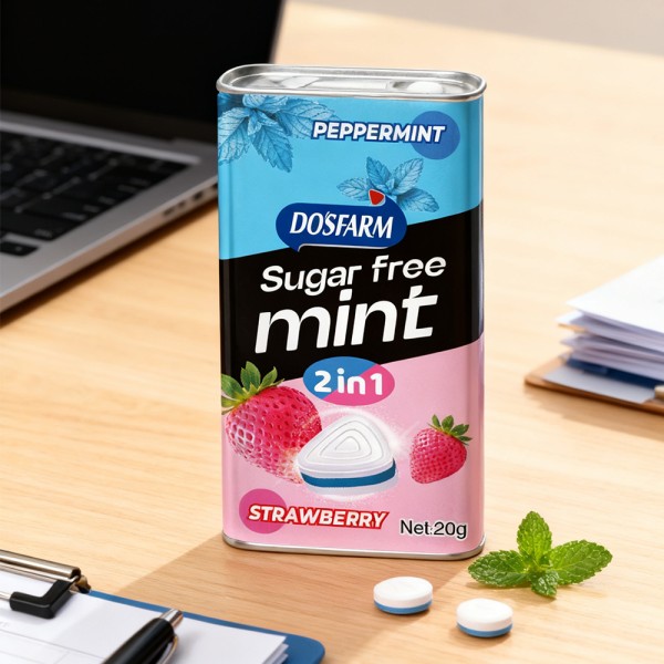 Double Flavor Lozenge Supplier - Peppermint Strawberry Sugar Free