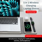 Laptop Sleeve Manufacturer - OEM 5 in 1 Felt Leather with Magnetic Wireless Charging for iPad
