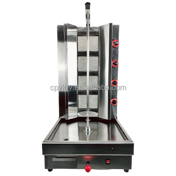 Gas Shawarma Machine Factory - Commercial 4 burner Powered Automatic Rotating