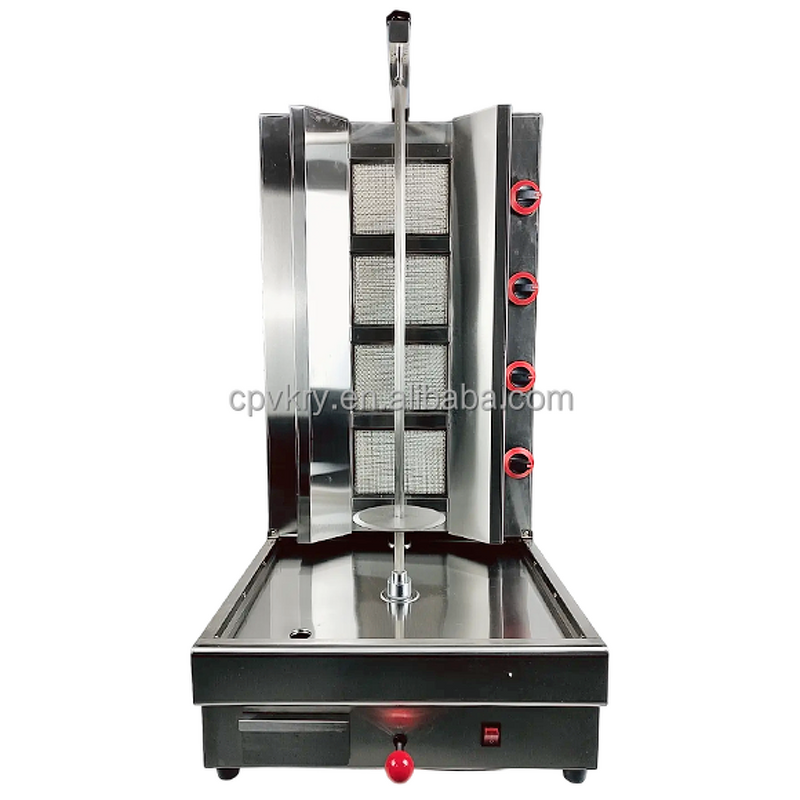 Gas Shawarma Machine Factory - Commercial 4 burner Powered Automatic Rotating