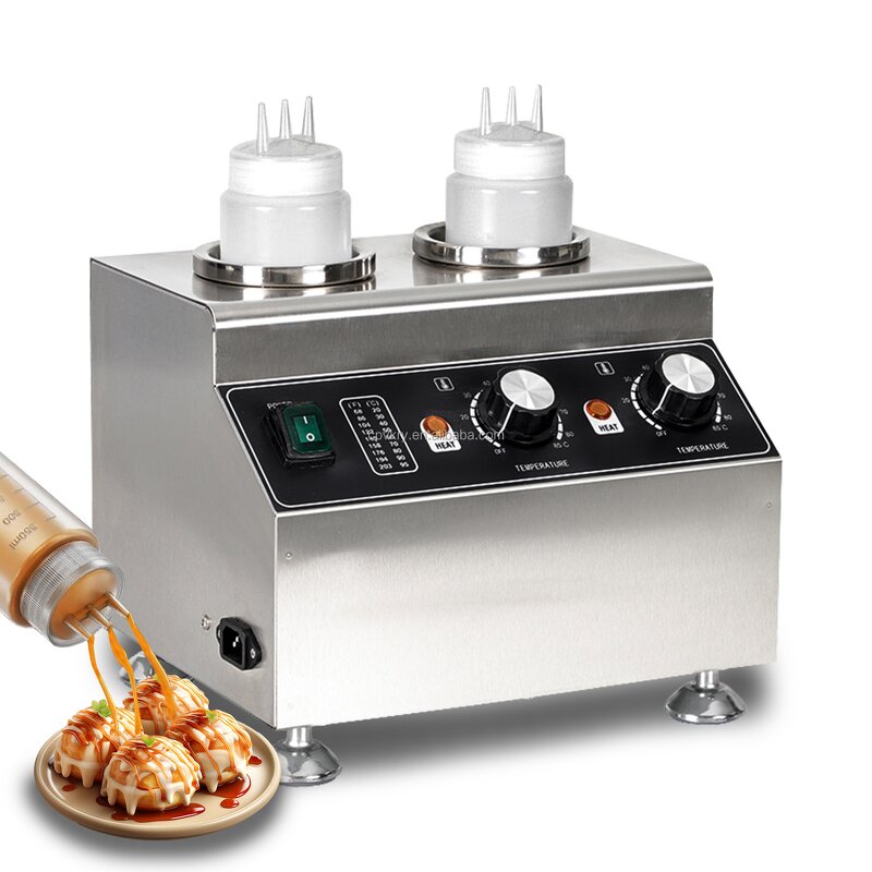 Nachos Sauce Warmer Manufacturer - Commercial 110/220V 2 Bottle Cheese Dispenser