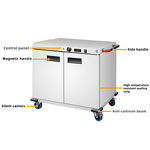 Hot air Food Warmer Cabinet Factory - Commercial Hotel Double Doors Stainless Steel