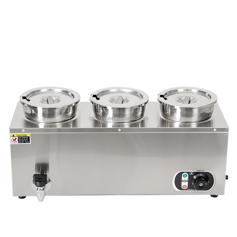 Deep Soup Warmer Factory - Commercial 4L 3 Pots Stainless Steel Bain Marie