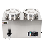 4L Bain Marie Factory - Commercial Stainless Steel 2-Pot Electric Soup Heater