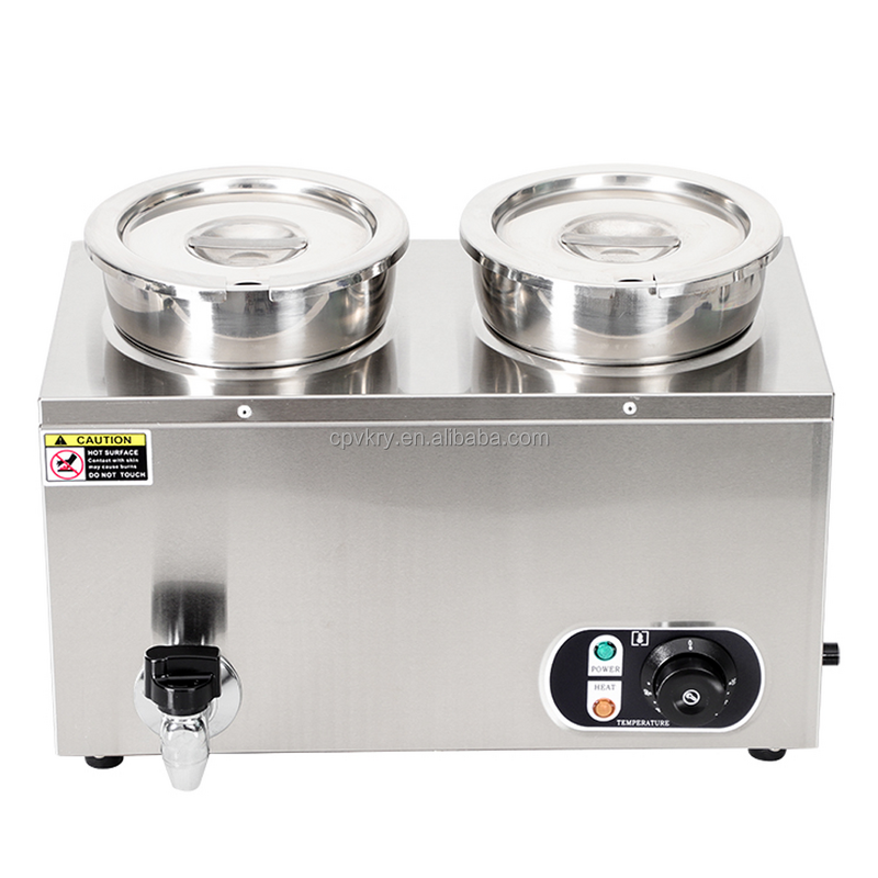 4L Bain Marie Factory - Commercial Stainless Steel 2-Pot Electric Soup Heater