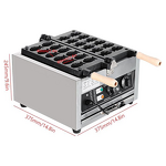 12PCS Taiyaki Waffle Machine Factory - Commercial Electric Fish Shape Thickened