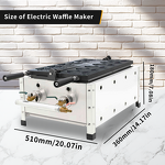 Gas Taiyaki Waffle Maker Factory - Commercial 6 Piece Fish Shaped Non-Stick