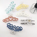 Hair Claw Clip Factory - Heart Crown with 5 Connected Hearts Enamel Painted