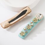 Baroque Hair Clips Supplier - Retro Crystal Gem Rhinestone Velvet Luxury