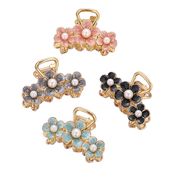 Shark Hairclip Factory - Fashion Women's Custom Color Drip Oil Pearl Hairpin