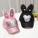 Mesh Cap Supplier - High Quality Unique Kid Bling Rabbit Ear Sequins Baseball