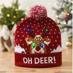 LED Christmas Beanie Supplier - Festival Elk Snowflake Snowman Knitted Winter Hat