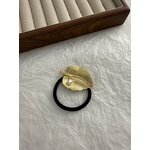 Hair Rope Supplier - New Gold Bow Leaf Alloy Elastic Simple Elegant Ties