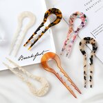Hair Pins & Clips Supplier - Hot Sale 13cm U Shaped Leopard Acetate