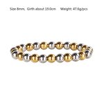 Elastic Bracelet Factory - Waterproof Stainless Steel Rose Gold Beaded Bracelet