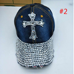 Diamond Baseball Cap Factory - Fashion Blingbling Adjustable Rhinestone Cross Hats