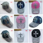 Diamond Baseball Cap Factory - Fashion Blingbling Adjustable Rhinestone Cross Hats