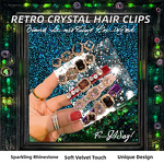 Rhinestone Hair Clips Supplier - Crystal Velvet Full Diamond Retro Bangs Clips