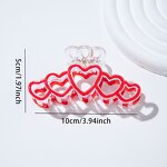 Hair Claw Clip Factory - Heart Crown with 5 Connected Hearts Enamel Painted