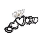 Hair Claw Clip Factory - Heart Crown with 5 Connected Hearts Enamel Painted