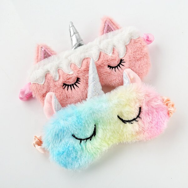 Unicorn Sleep Eye Mask Factory - 4 Colors Soft Plush Furry Kids Cute