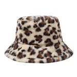 Fleece Winter Hat Supplier - Fashion Lady Solid Soft Leopard Wool Sherpa Bucket