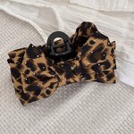 Fabric Hair Clip Supplier - 13cm Leopard Print Large Wild Headdress Cool