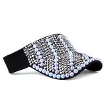 Rhinestone Visor Cap Factory - Wholesale Women Fashion Full Diamond Empty Visor