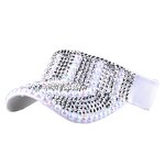 Rhinestone Visor Cap Factory - Wholesale Women Fashion Full Diamond Empty Visor