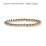 Elastic Bracelet Factory - Waterproof Stainless Steel Rose Gold Beaded Bracelet