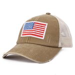 American Flag Baseball Cap Factory - Wholesale Embroidered Hole Women's Ponytail Hats