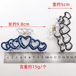 Hair Claw Clip Factory - Heart Crown with 5 Connected Hearts Enamel Painted