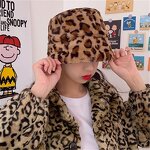 Fleece Winter Hat Supplier - Fashion Lady Solid Soft Leopard Wool Sherpa Bucket