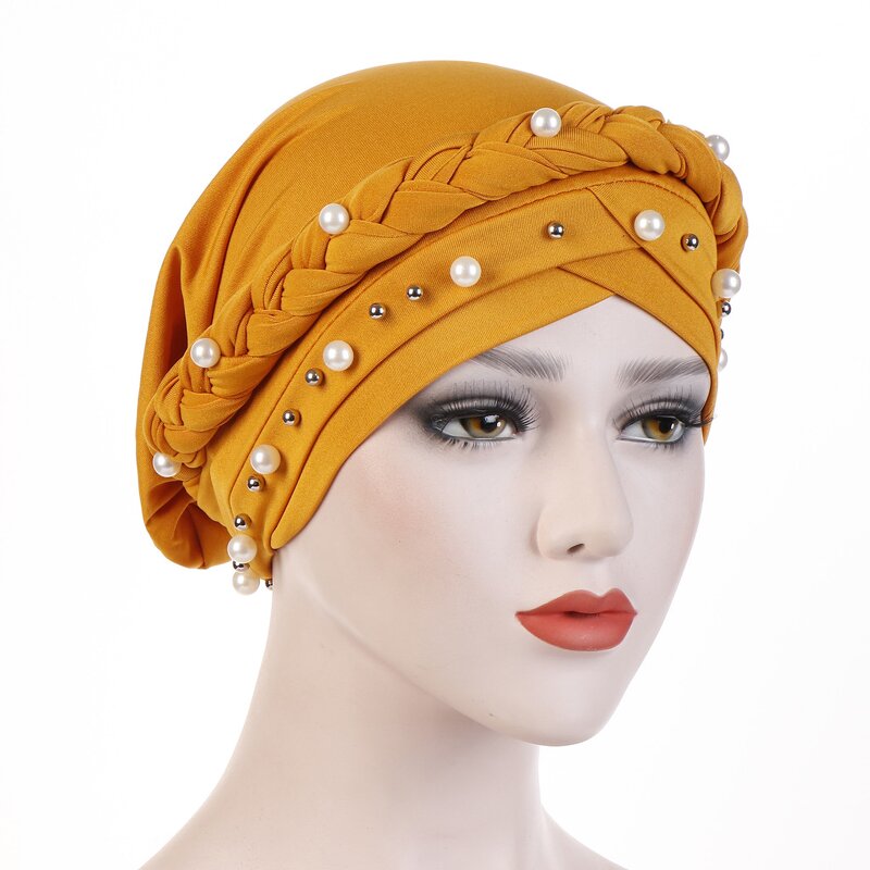 Muslim Caps Factory - High Quality Pearl Beauty Hair Single Braid Hat Turban