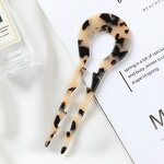 Hair Pins & Clips Supplier - Hot Sale 13cm U Shaped Leopard Acetate