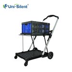 Portable Folding Trolley Supplier - Uni-Silent Market Collapsible Plastic Crate Shopping Cart